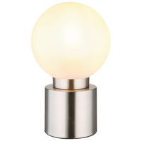 GLOBO Tischleuchte nickel matt Glas Metall H/D: ca. 24,5x15 cm E14 1 Brennstellen MARKA - nickel matt (15,00/24,50cm) - GLOBO