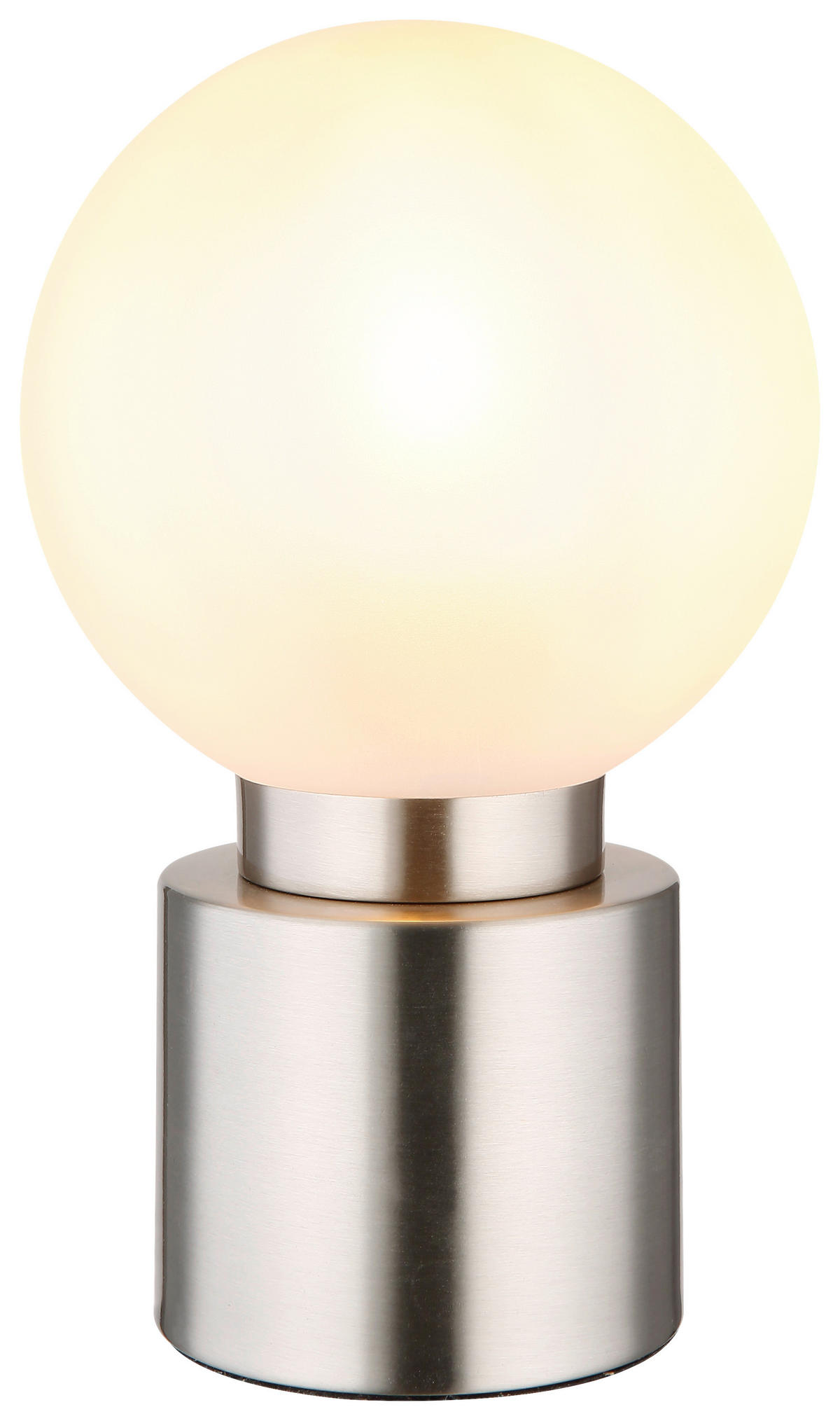 GLOBO Tischleuchte nickel matt Glas Metall H/D: ca. 24,5x15 cm E14 1 Brennstellen MARKA - nickel matt (15,00/24,50cm) - GLOBO