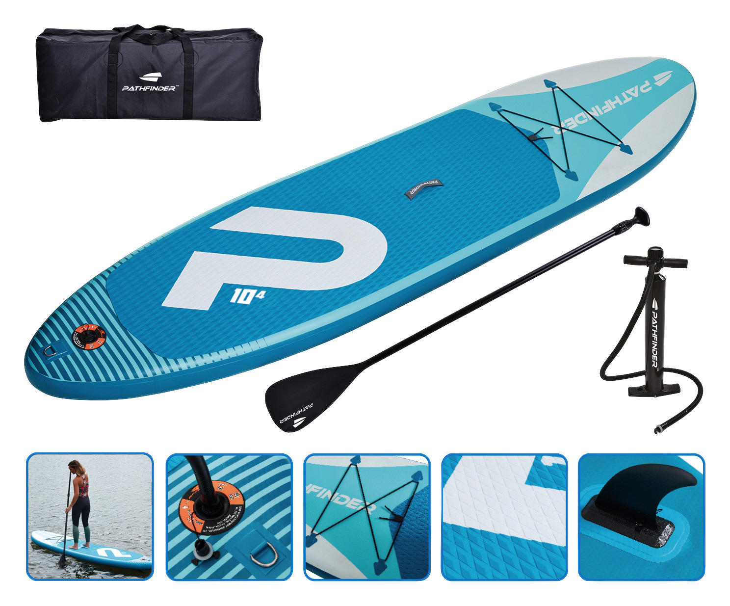 Happy People Paddle Board Pathfinder B/H/L: ca. 76x15x315 cm Pathfinder - blau/weiß (315,00/76,00/15,00cm)