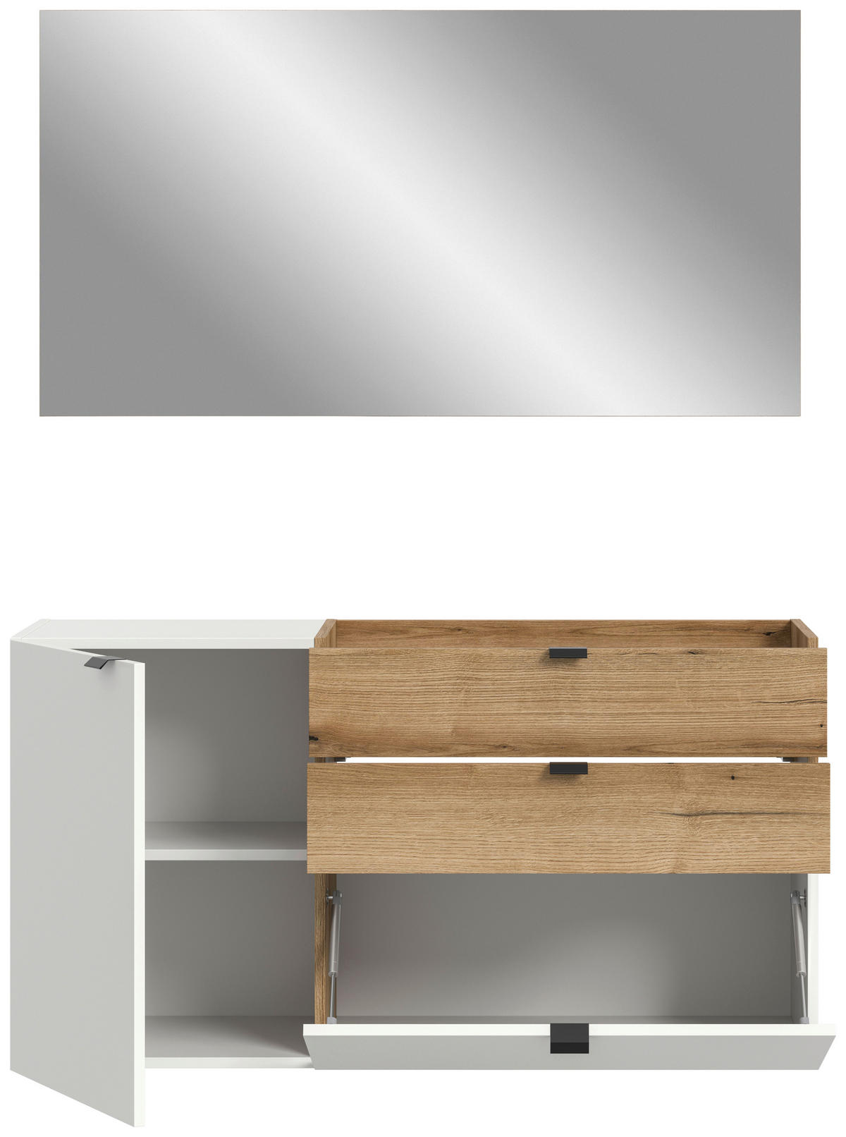 Garderobe Naro weiß Evoke Oak Nachbildung B/H/T: ca. 120x194x37 cm Naro - weiß (120,00/194,00/37,00cm) - xonox.home