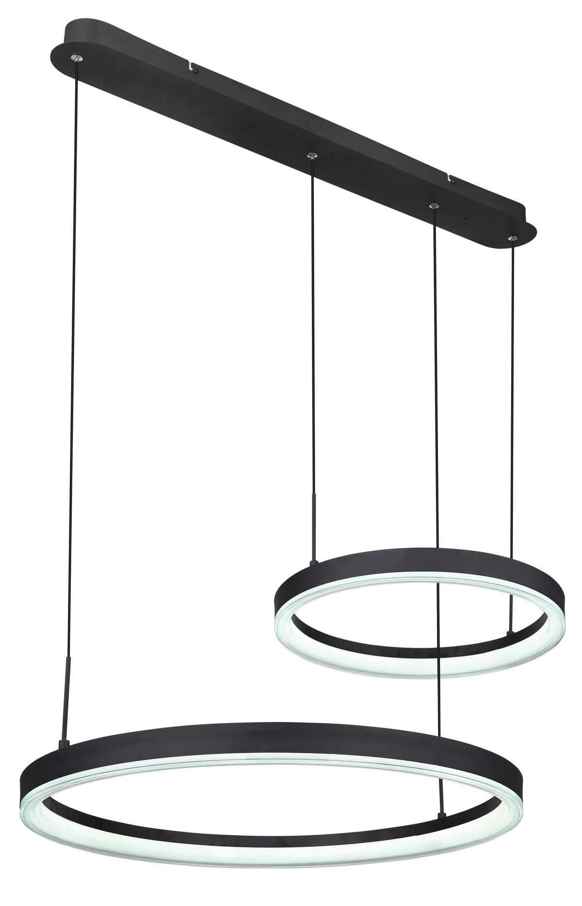 GLOBO Pendelleuchte schwarz Aluminium Metall Acryl B/H/T: ca. 60x150x82,5 cm 1.0 Brennstellen 67189H1 - schwarz (60,00/150,00/82,50cm) - GLOBO