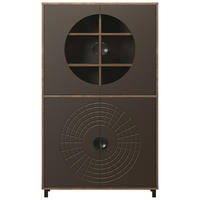 Highboardvitrine Fusion Eiche dunkel Nachbildung bronze Optik B/H/T: ca. 97x163x42 cm Fusion - Eiche/bronze (97,00/163,00/42,00cm)