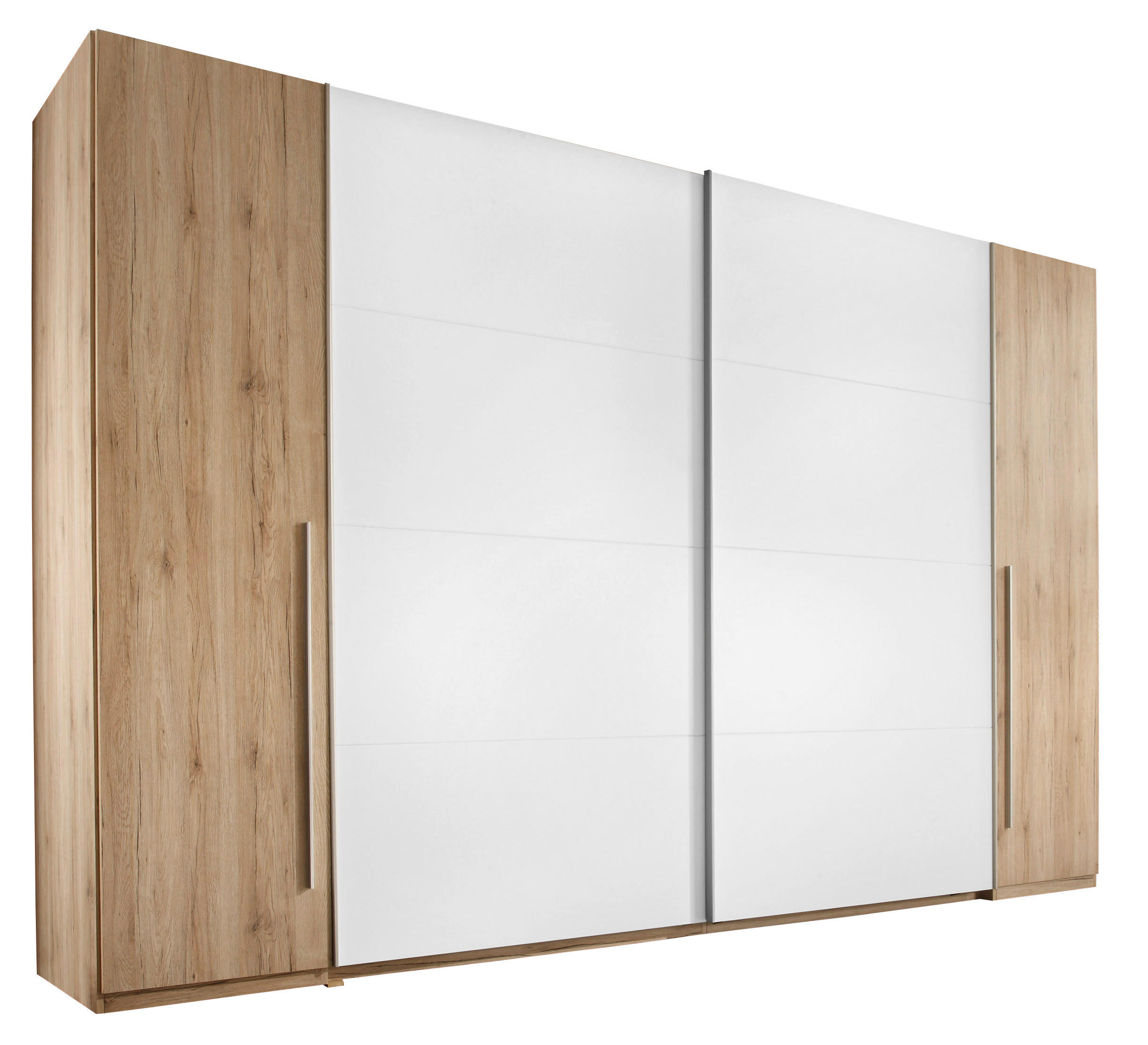 Schwebetürenschrank Match Eiche San-Remo Nachbildung weiß Eiche San-Remo Nachbildung weiß B/H/T: ca. 316x225x61 cm Match - Eiche/weiß (316,00/225,00/61,00cm)