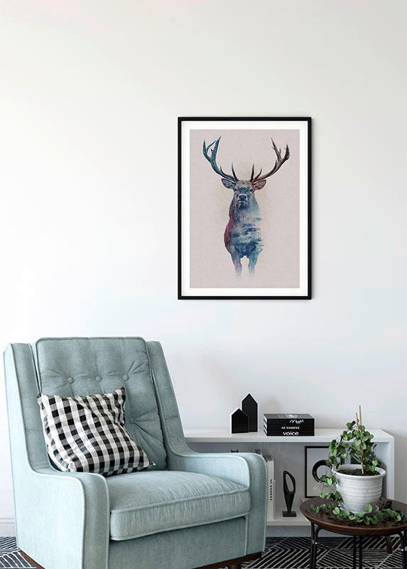 Komar Wandbild Animals Forest Deer Hirschkopf B/L: ca. 30x40 cm ▷ online  bei POCO kaufen