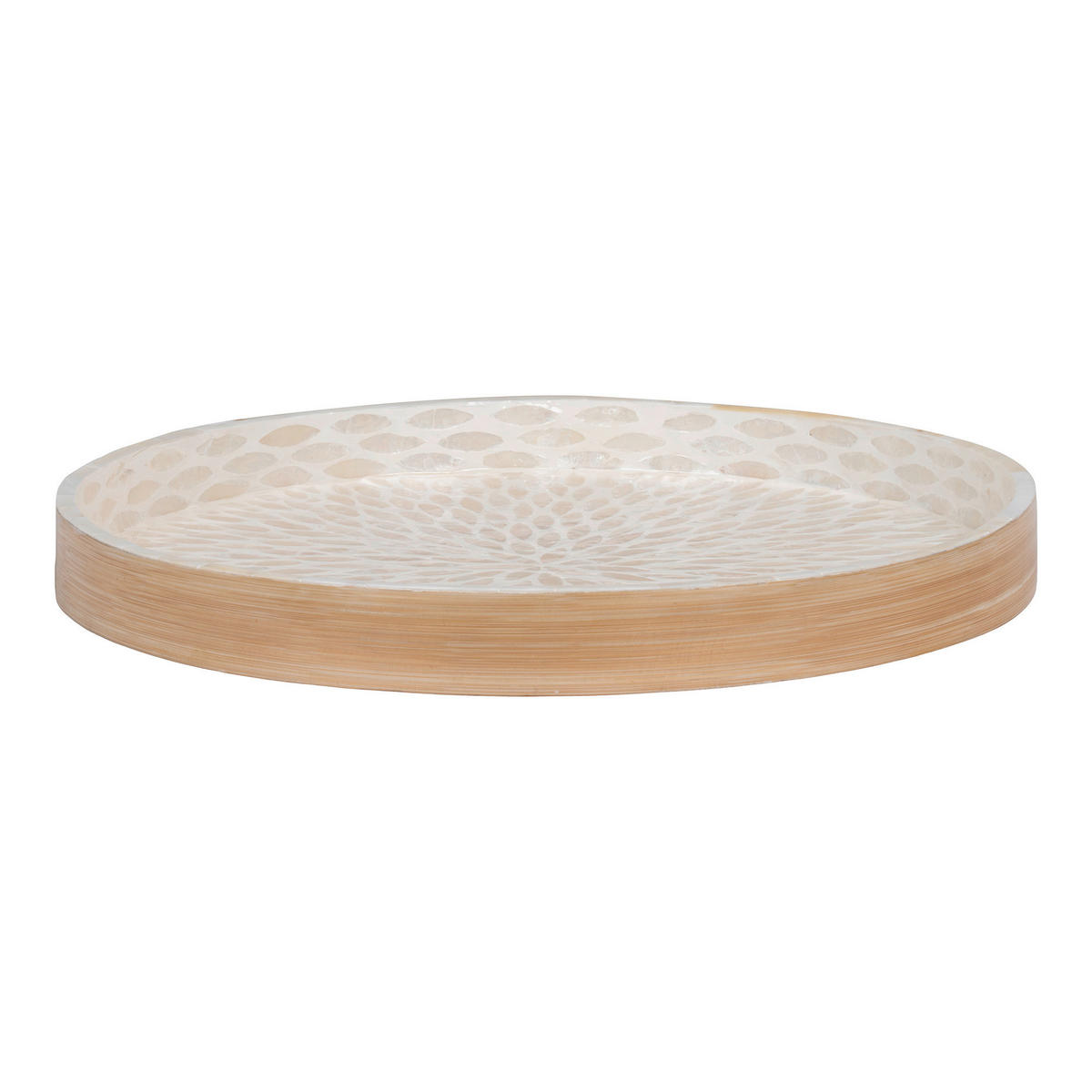 Tablett beige Bambus B/H/L: ca. 40x3,5x40 cm Tablett - beige (40,00/40,00/3,50cm)