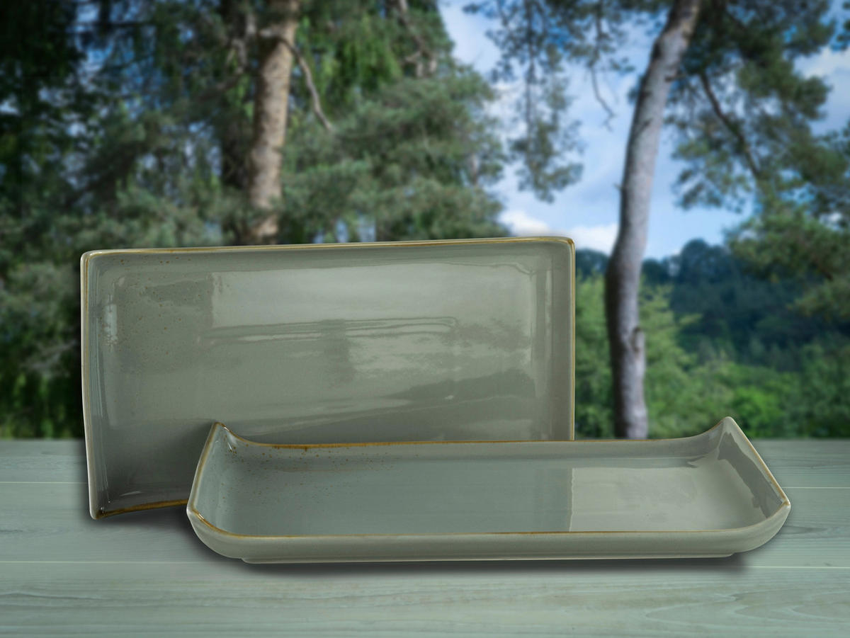 CreaTable Servierplatte NATURE COLLECTION grau Steinzeug B/L: ca. 165x33 cm NATURE COLLECTION - grau (165,00/33,00cm) - CreaTable