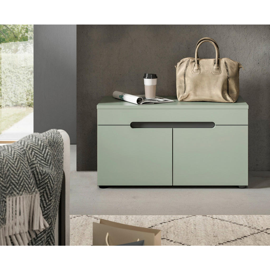 Thumbnail - Sitzbank Canu grün basaltgrau Nachbildung B/H/T: ca. 80x45x37 cm