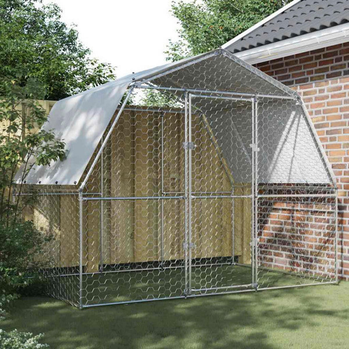 vidaXL Hühnerkäfig Hühnerkäfig - silber (285,00cm) - vidaXL