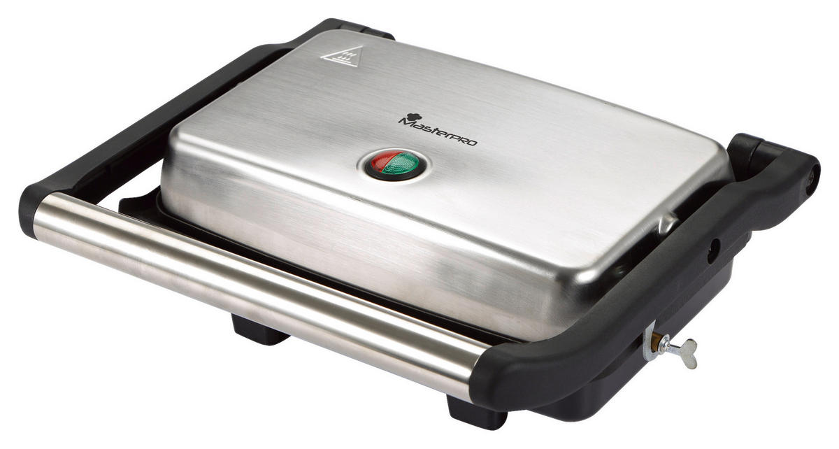 MASTERPRO Kontaktgrill BGMP-9008 silber Kunststoff Edelstahl B/H/T: ca. 35x13x30,5 cm Foodies BGMP-9008 - schwarz/silber (35,00/13,00/30,50cm) - MASTERPRO