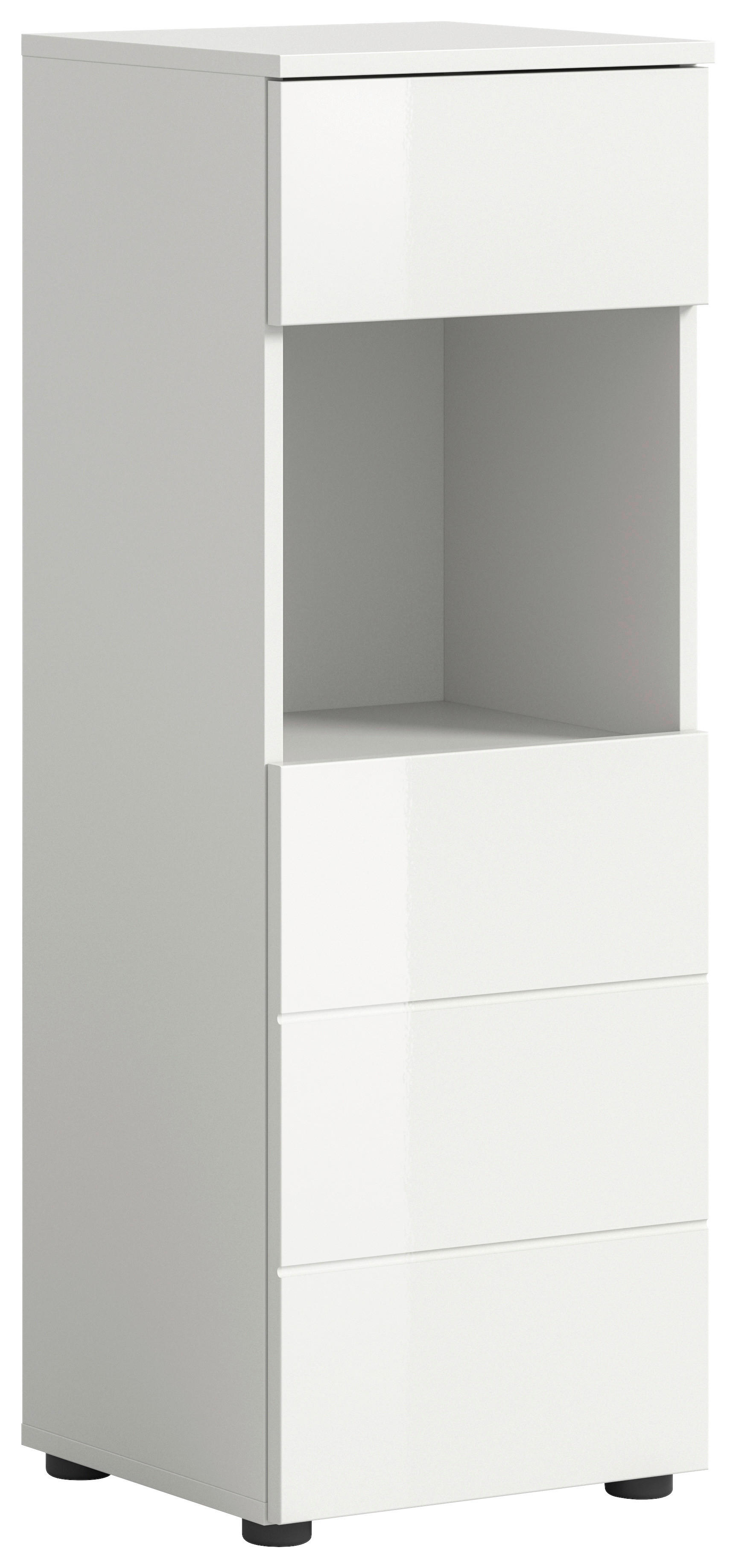 Badhochschrank VIRA weiß weiß Hochglanz B/H/T: ca. 38x106x34 cm VIRA - weiß (38,00/106,00/34,00cm) - xonox.home