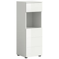 Badhochschrank VIRA weiß weiß Hochglanz B/H/T: ca. 38x106x34 cm VIRA - weiß (38,00/106,00/34,00cm) - xonox.home