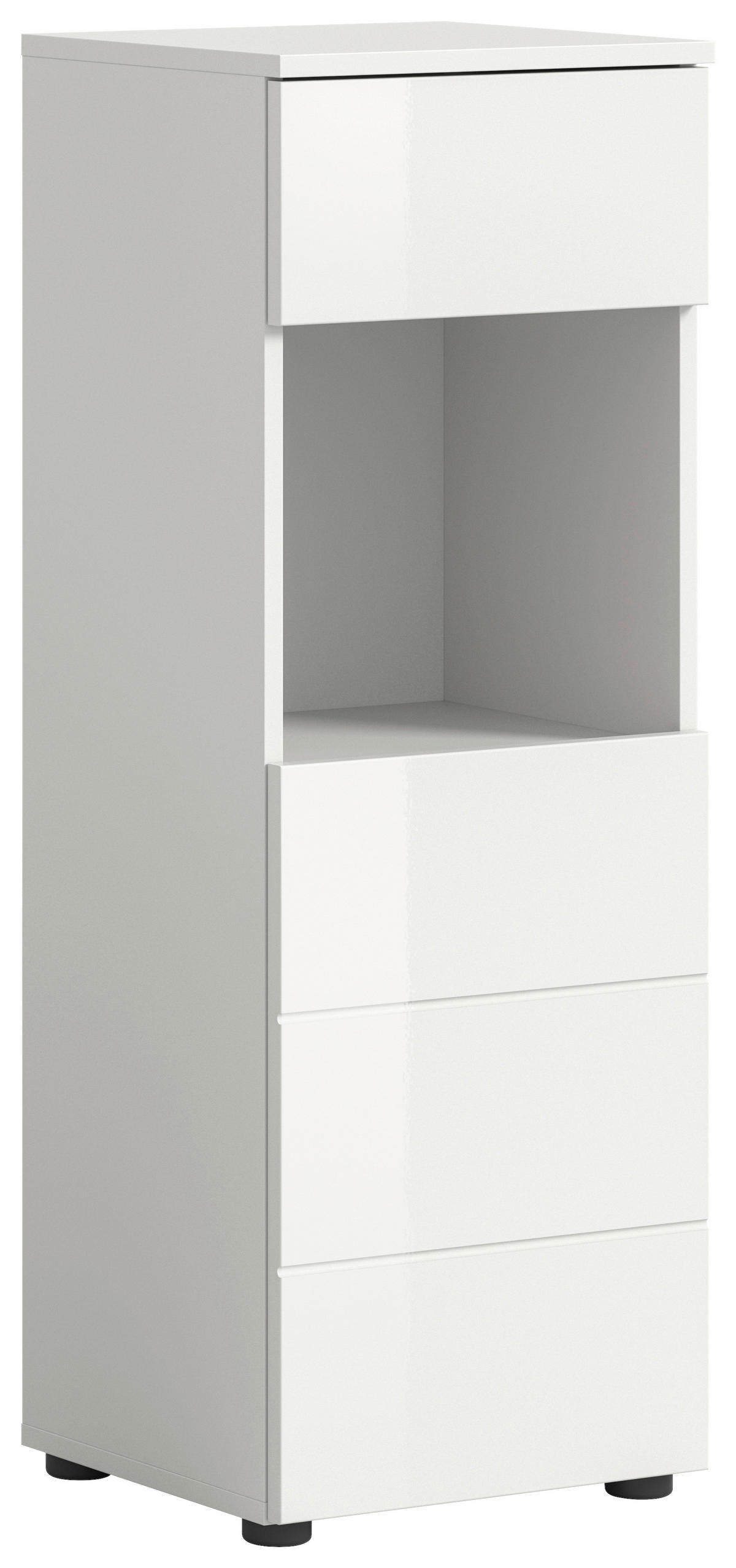 Badhochschrank VIRA weiß weiß Hochglanz B/H/T: ca. 38x106x34 cm VIRA - weiß (38,00/106,00/34,00cm) - xonox.home
