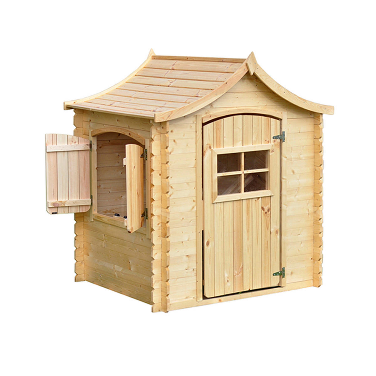 Timbela Kinderspielhaus M550 natur B/H/L: ca. 146x152x112 cm M550 - natur (112,00/146,00/152,00cm) - Timbela