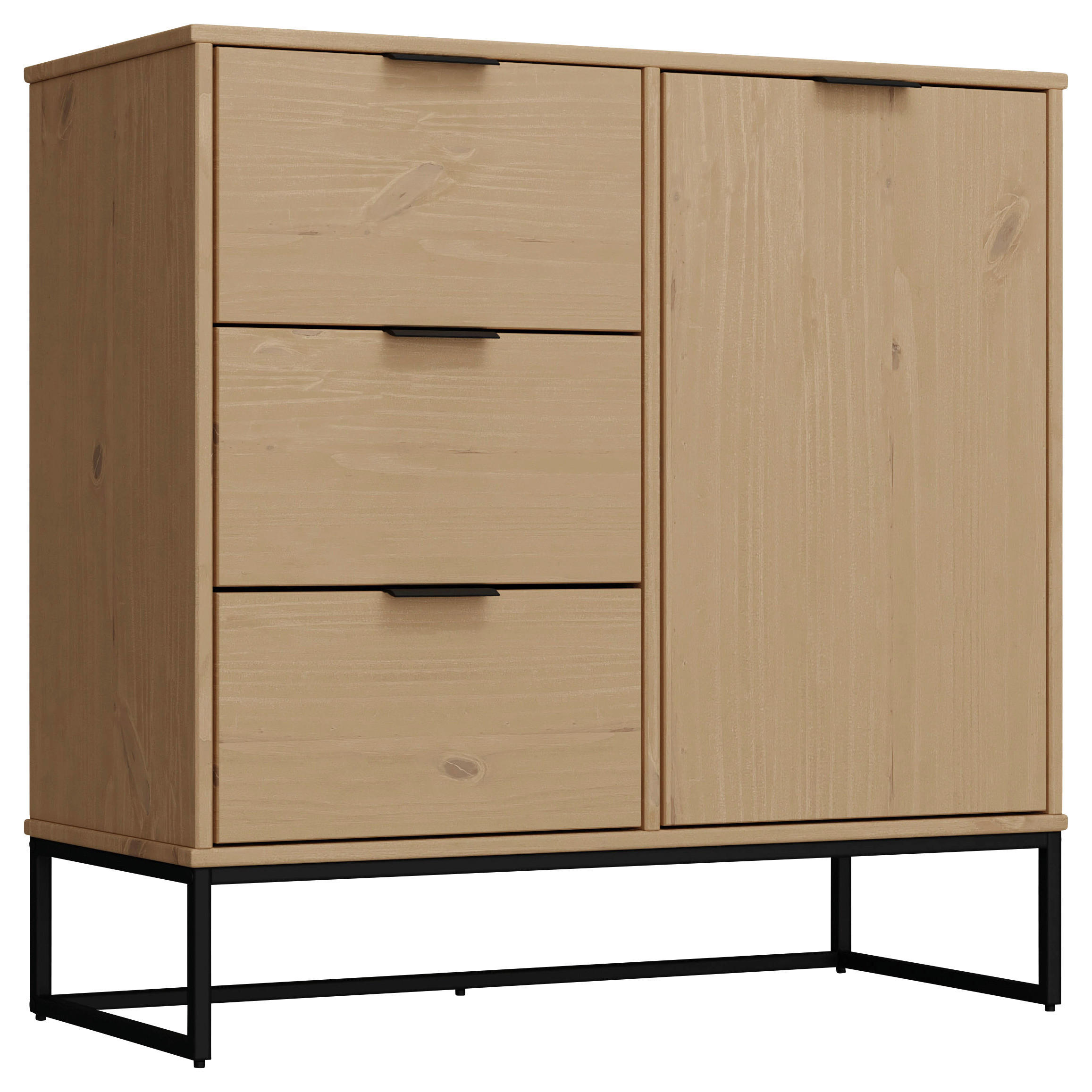 Kommode Vivo 1T3S Oak lackiert B/H/L: ca. 45,3x80x100,9 cm Vivo 1T3S - Oak (100,90/45,30/80,00cm) - Inter Link