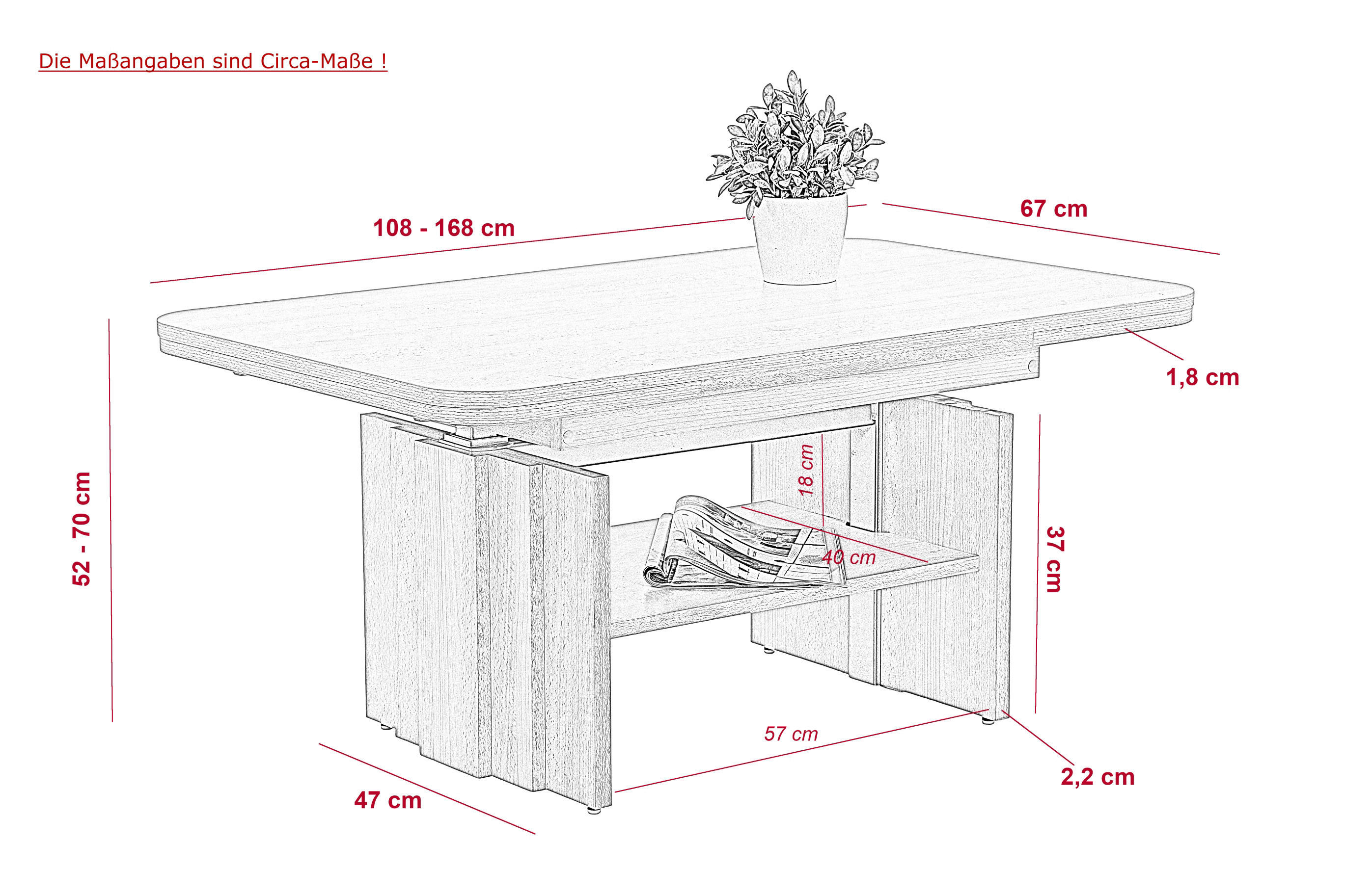 Couchtisch HANS buche Nachbildung B/H/T:...