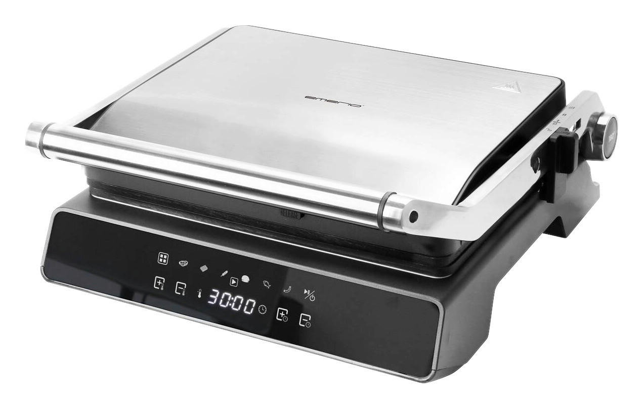 Emerio Kontaktgrill schwarz Edelstahl B/H/L: ca. 34x14,5x35 cm Kontaktgrill CG-130860.1 - schwarz/silber (35,00/34,00/14,50cm) - Emerio