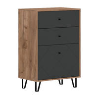 Kommode BILBAO Eiche Tabak Nachbildung anthrazit B/H/T: ca. 63,4x95,5x40 cm BILBAO - Eiche/anthrazit (63,40/95,50/40,00cm) - WIPMEB