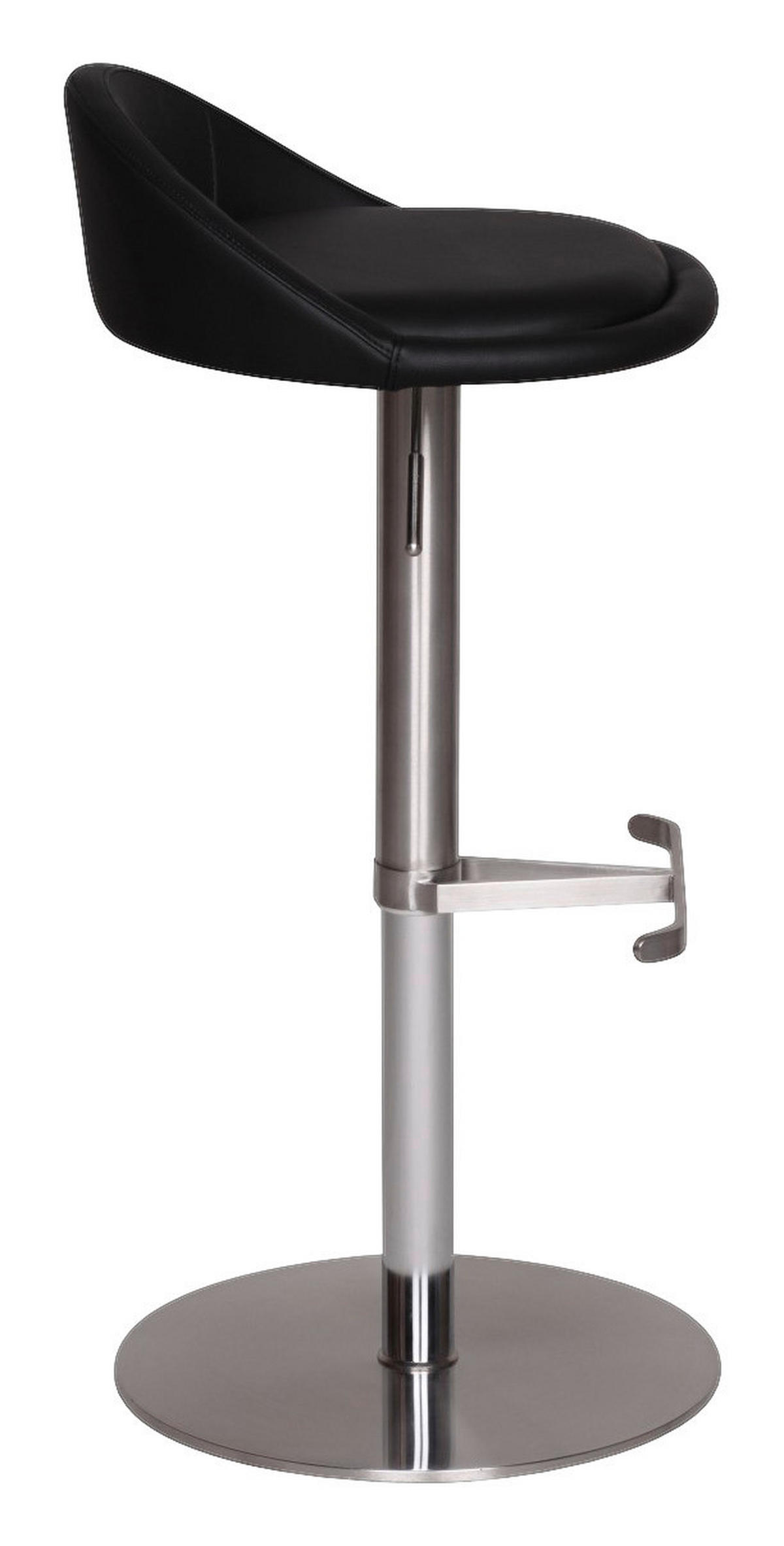 Barhocker schwarz Edelstahl Kunstleder Edelstahl Kunstleder Edelstahl B/H/T: ca. 36x65x37 cm Edelstahl Barhocker - schwarz/Edelstahl (36,00/65,00/37,00cm) - Wohnling