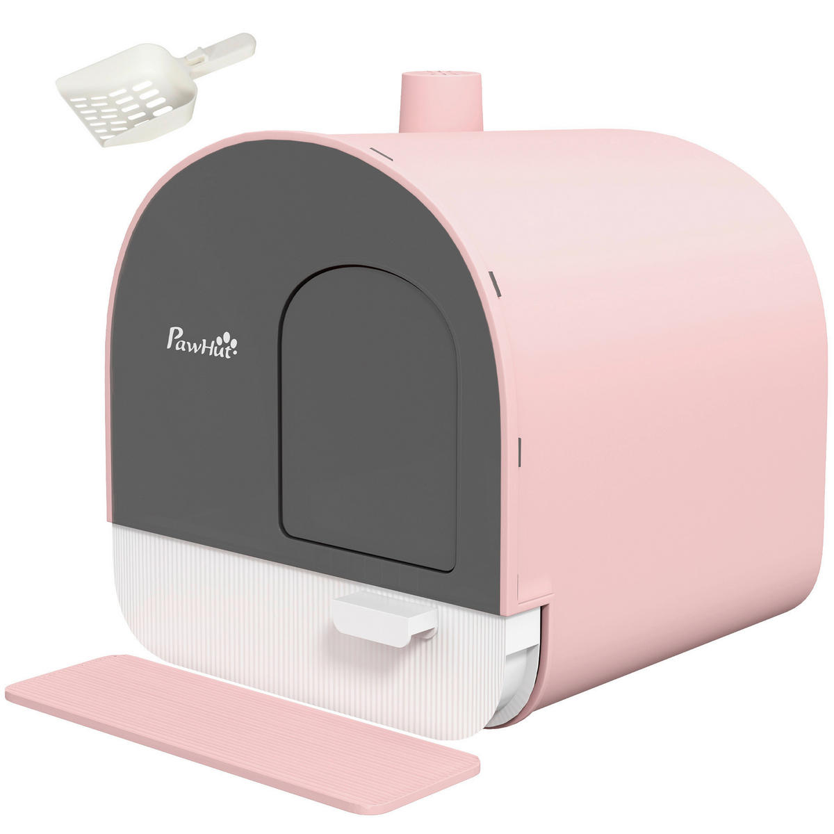 PawHut Katzentoilette rosa Kunststoff B/H/L: ca. 44x47x43 cm Katzentoilette - rosa (43,00/44,00/47,00cm) - PawHut