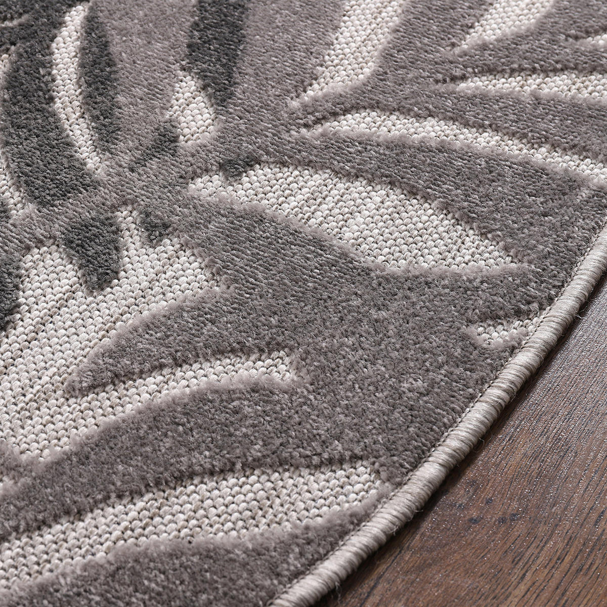 Sanat Outdoorteppich FLORAL grau B/L: ca. 120x120 cm FLORAL - grau (120,00/120,00cm) - Sanat