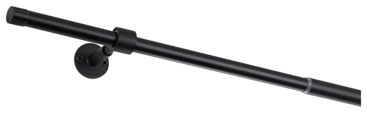 Stilgarnituren schwarz Metall L: ca. 400 cm ausziehbar von ca. 210 bis 400 cm 1.0 Läufe Teleskopgarnitur_2in1 - schwarz (400,00cm) - ondeco