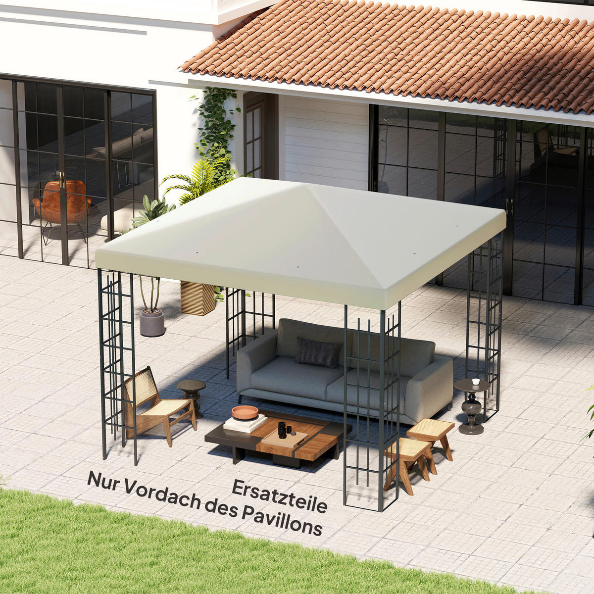 Outsunny Pavillondach cremeweiß Polyester B/H/L: ca. 298x1x298 cm Pavillondach - cremeweiß (298,00/298,00/1,00cm) - Outsunny