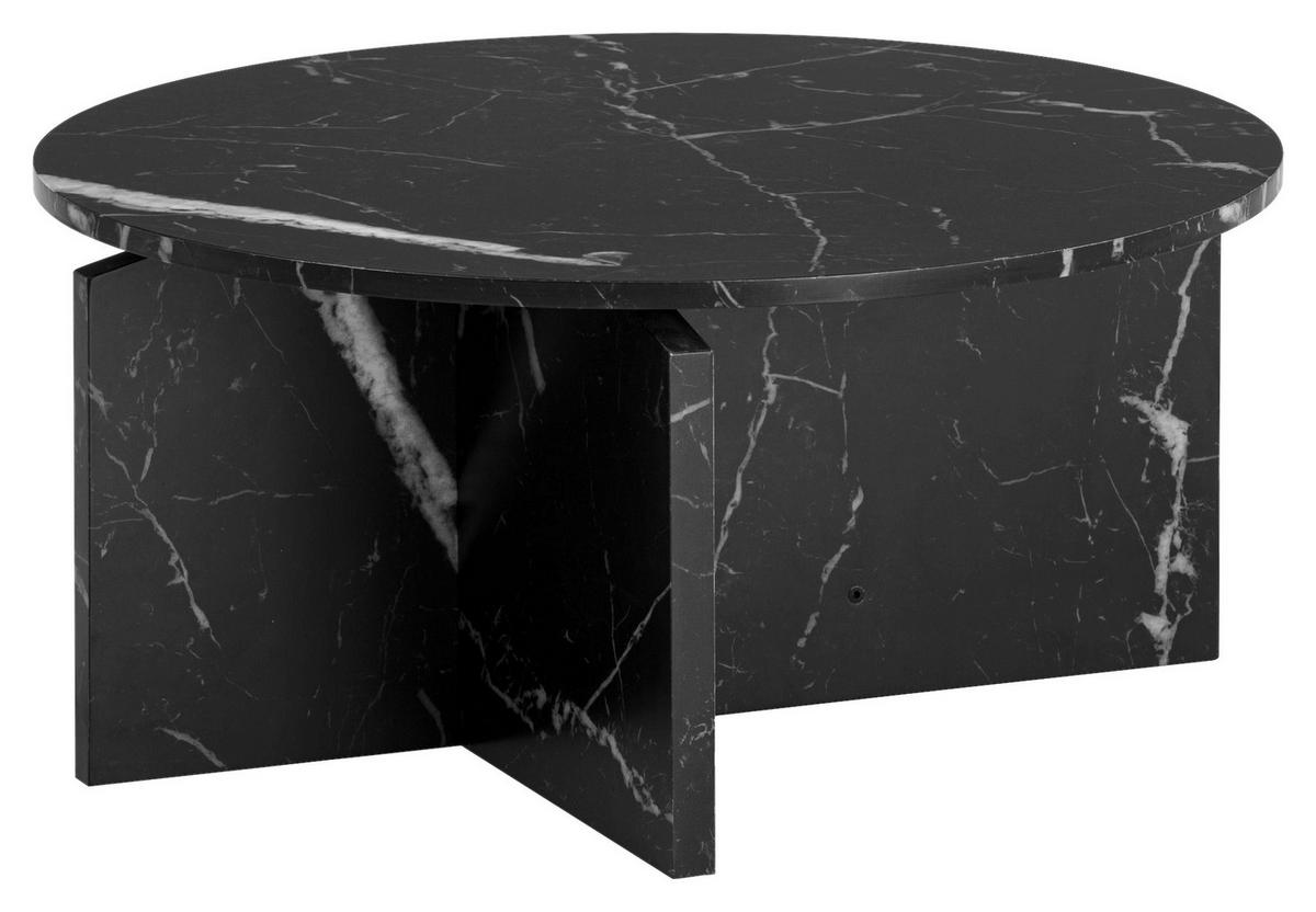 Couchtisch schwarz Marmor Optik B/H/T: ca. 70x33x70 cm Couchtisch - schwarz (70,00/33,00/70,00cm) - Wohnling