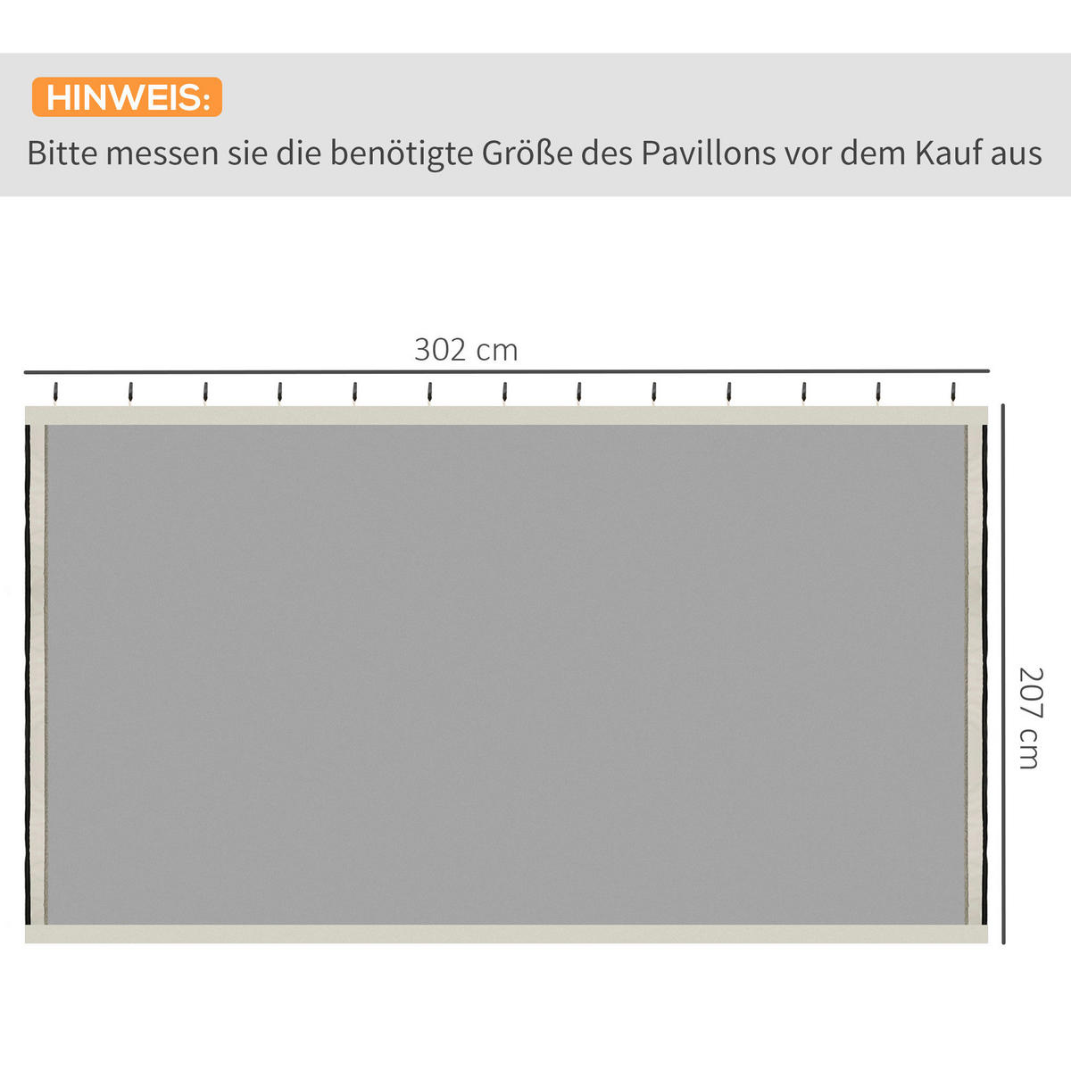 Outsunny Moskitonetz beige B/L: ca. 207x302 cm Moskitonetz - beige/schwarz (207,00/302,00cm) - Outsunny