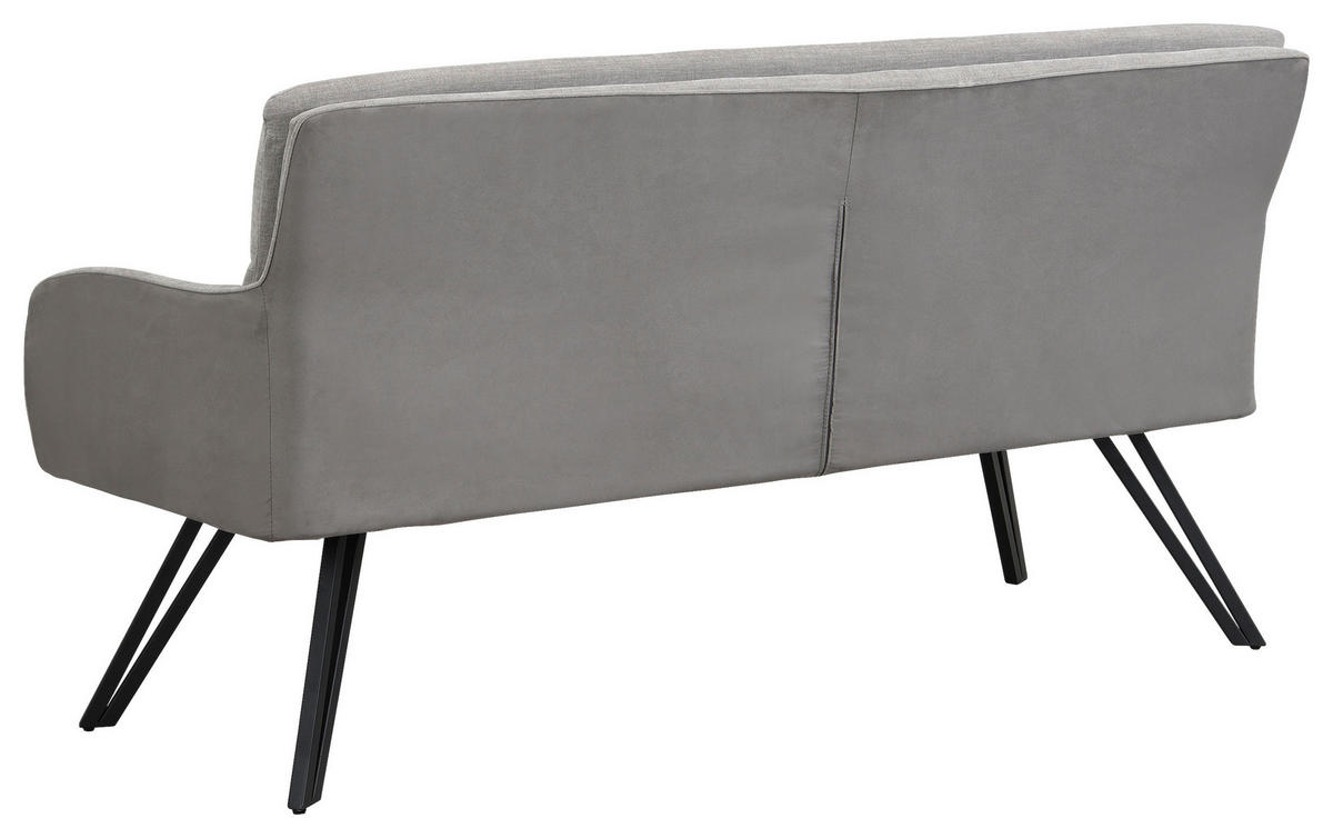 Sitzbank TINO schwarz grau Metall Microfaser B/H/T: ca. 160x94x67 cm TINO - schwarz/grau (160,00/94,00/67,00cm) - byLIVING