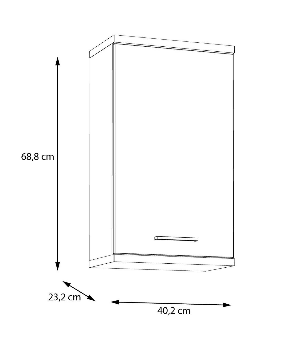 Hängeschrank  Eiche Artisan Nachbildung salbei B/H/T: ca. 40x69x23 cm Champ_Hängeschrank CMPH072-M888 - Eiche/salbei (40,00/69,00/23,00cm)
