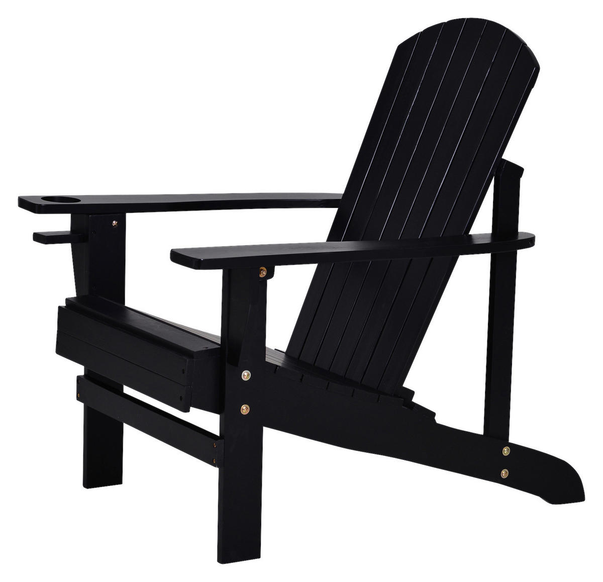 Outsunny Gartensessel schwarz Holz B/H/T: ca. 97x93x72 cm Gartenstuhl_aus_Massivholz - schwarz (97,00/93,00/72,00cm) - Outsunny