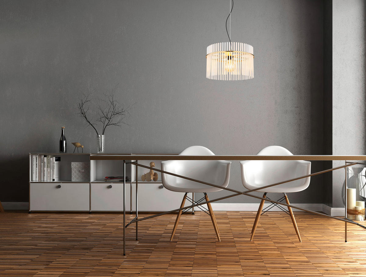 GLOBO Pendelleuchte gold klar Metall H/D: ca. 150x40 cm E27 1 Brennstellen GORLEY - gold/klar (40,00/150,00cm) - GLOBO