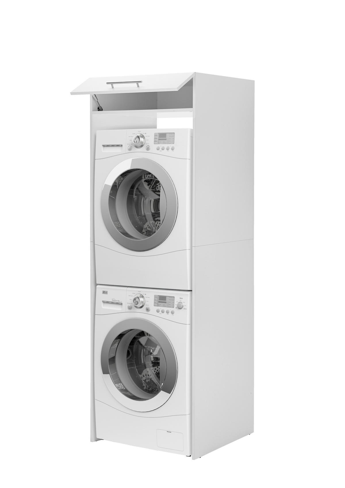 Respekta Waschmaschinenumbauschrank Clara weiß matt B/H/T: ca. 67,4x200x67,6 cm Clara - weiß (67,40/200,00/67,60cm) - Respekta