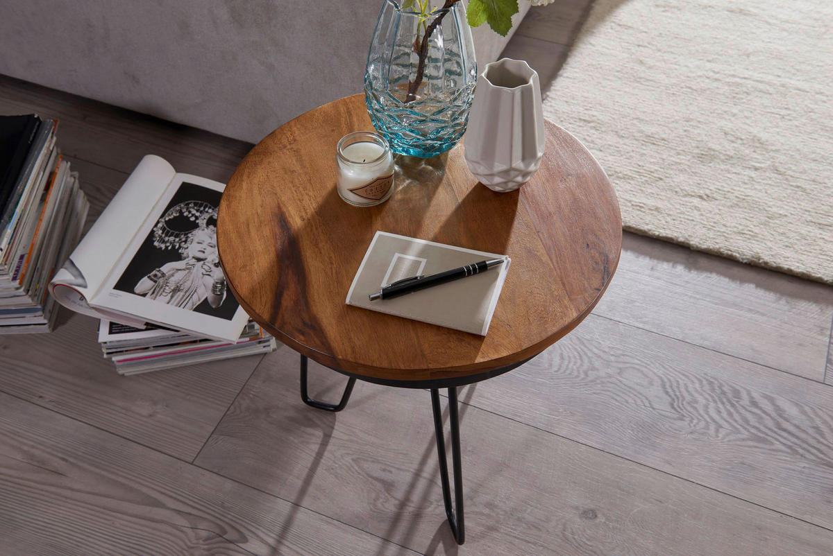 Beistelltisch rosenholz Holz B/H/T: ca. 43x45x43 cm Beistelltisch - rosenholz (43,00/45,00/43,00cm) - Wohnling
