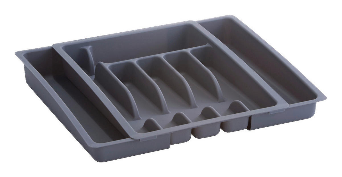 Zeller Besteckkasten ausziehbar grau B/H/L: ca. 38x7x48 cm Besteckkasten_ausziehbar - grau (48,00/38,00/7,00cm) - Zeller