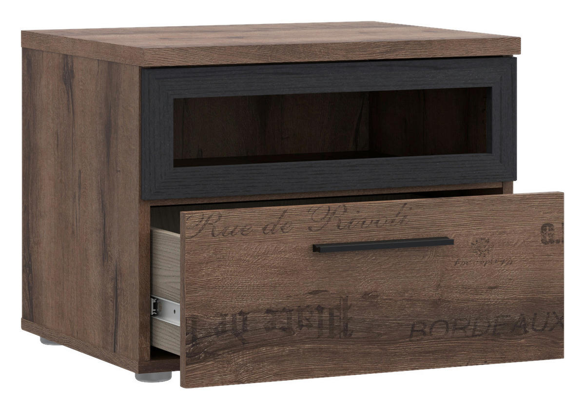 Nachtkonsole  schlamm Eiche Nachbildung B/H/T: ca. 52x40,8x41,3 cm Jacky_Nachtkonsole - Eiche/schlamm (52,00/40,80/41,30cm)