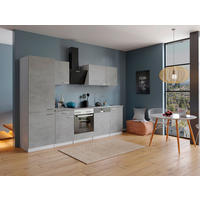 Respekta Küchenblock Malia Beton Optik B/H/T: ca. 280x200x60 cm Malia - Beton/weiß (280,00/200,00/60,00cm) - Respekta