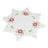 Deckchen Sterndeckchen Blüte 40cm rund creme - creme/rot (40,00cm)