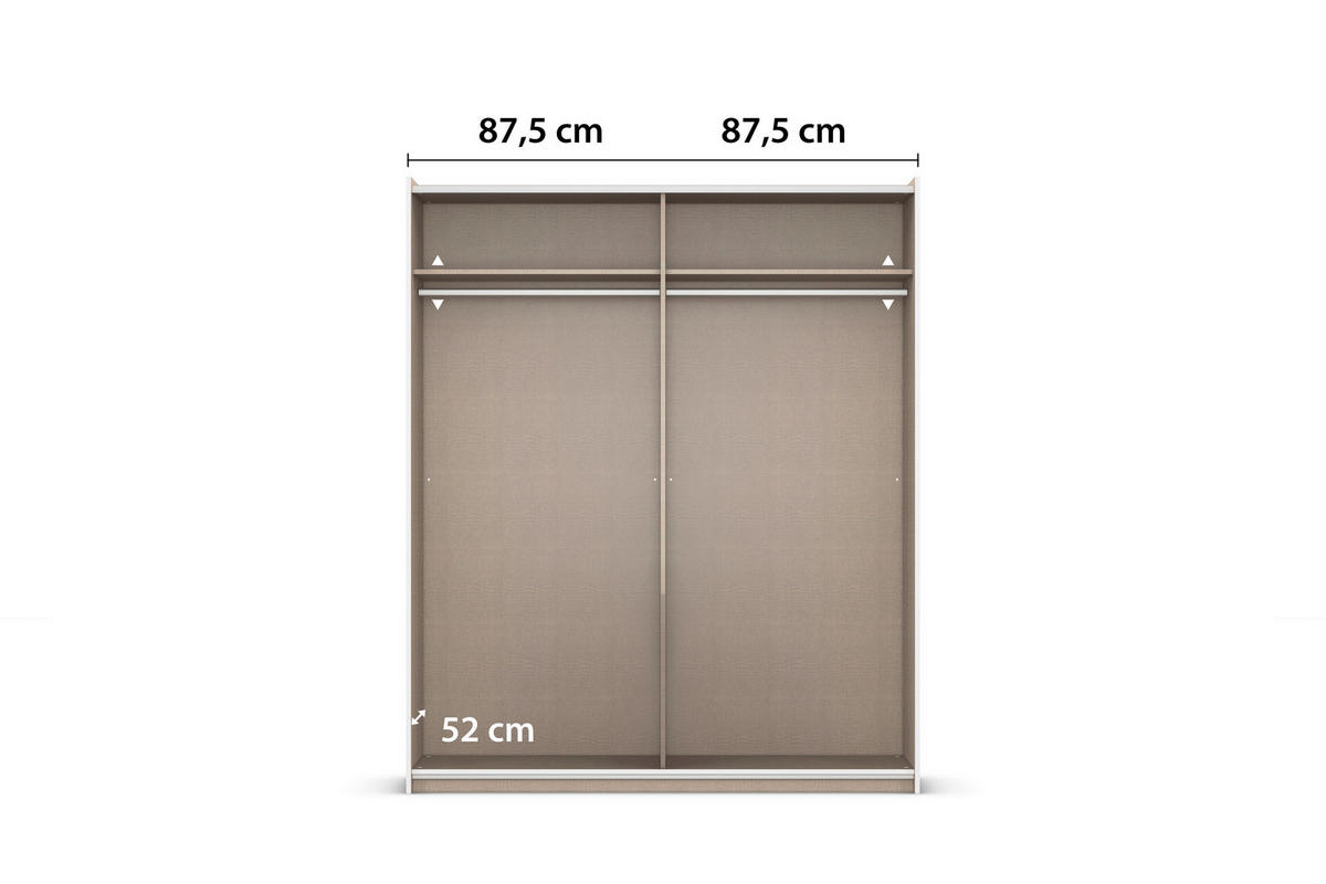 Kleiderschrank Oslo Alpinweiß grau B/H/T: ca. 175x210x59 cm Oslo - Alpinweiß/grau (175,00/210,00/59,00cm)