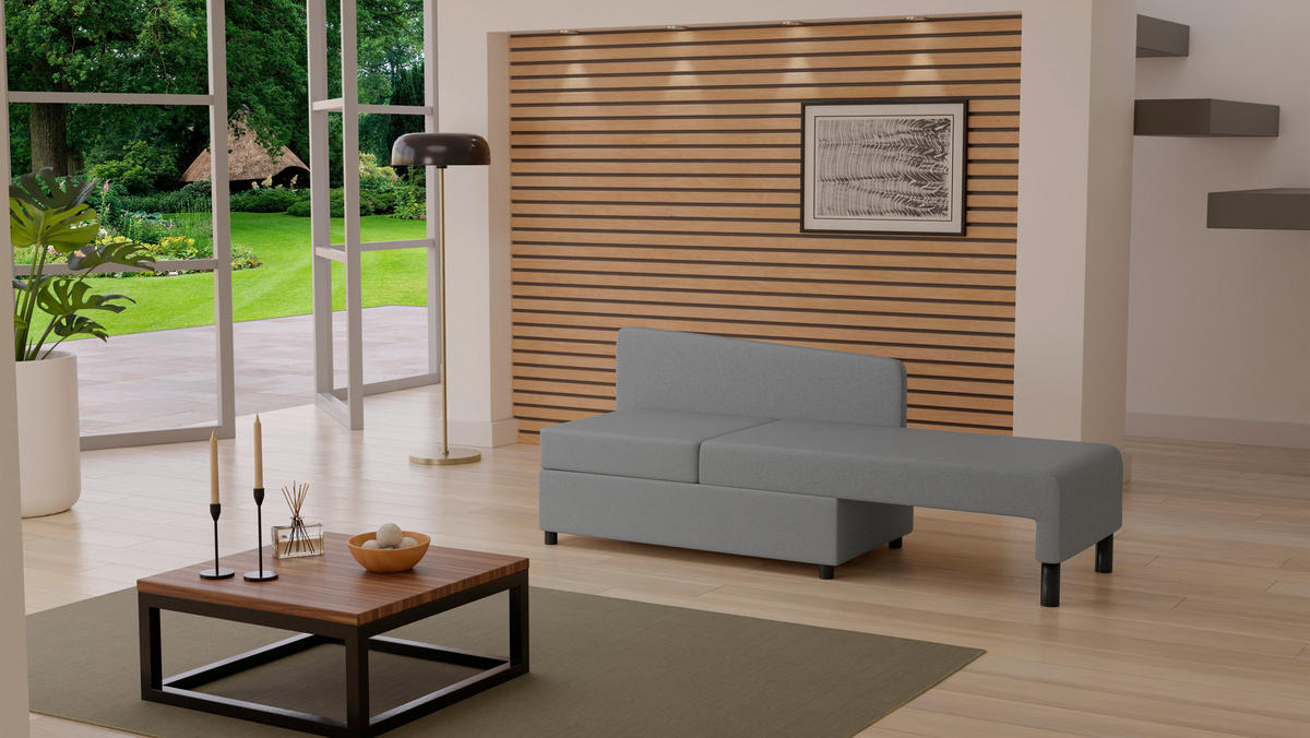 Recamiere Lübeck grau B/H/T: ca. 148x75x85 cm Lübeck - schwarz/grau (148,00/75,00/85,00cm)
