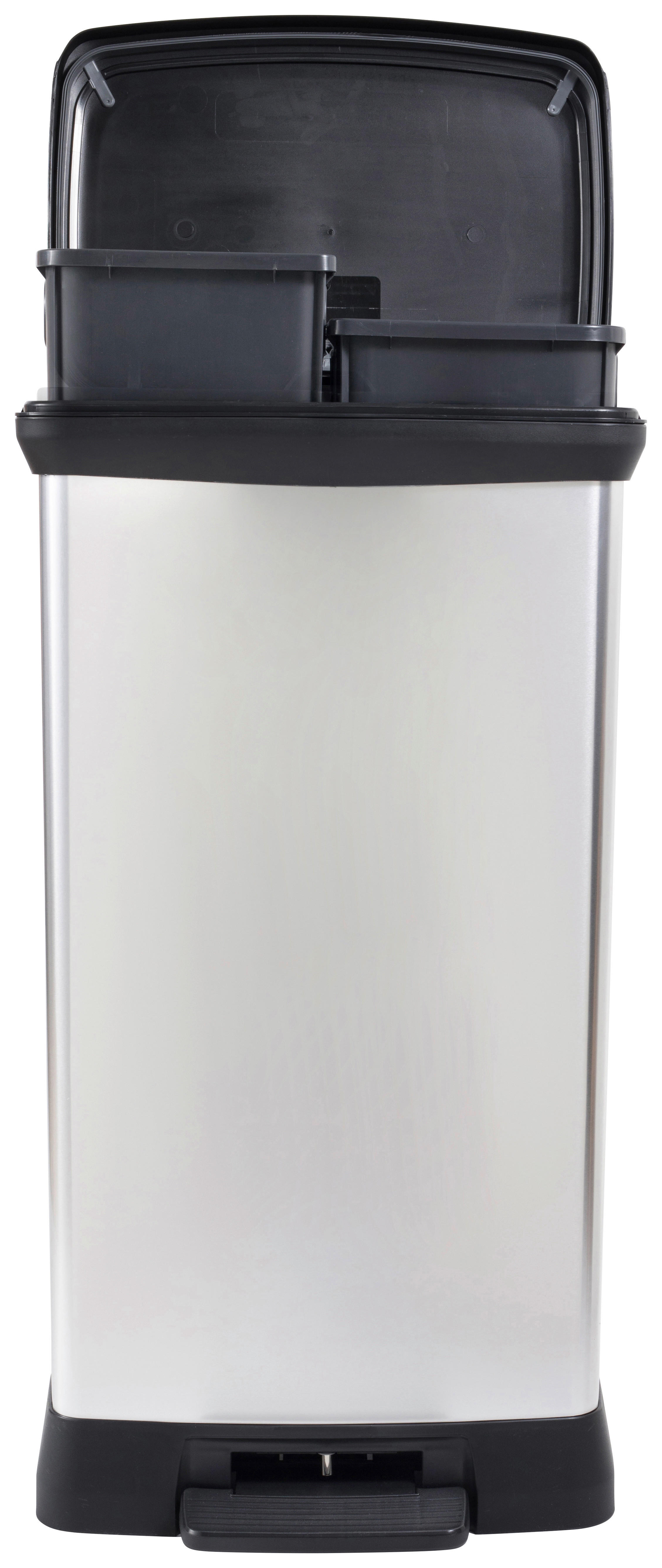 Curver Abfalleimer silber B/H/L: ca. 30x73x40 cm Abfalleimer_Deco_Bin_Duo - silber (40,00/30,00/73,00cm) - Curver