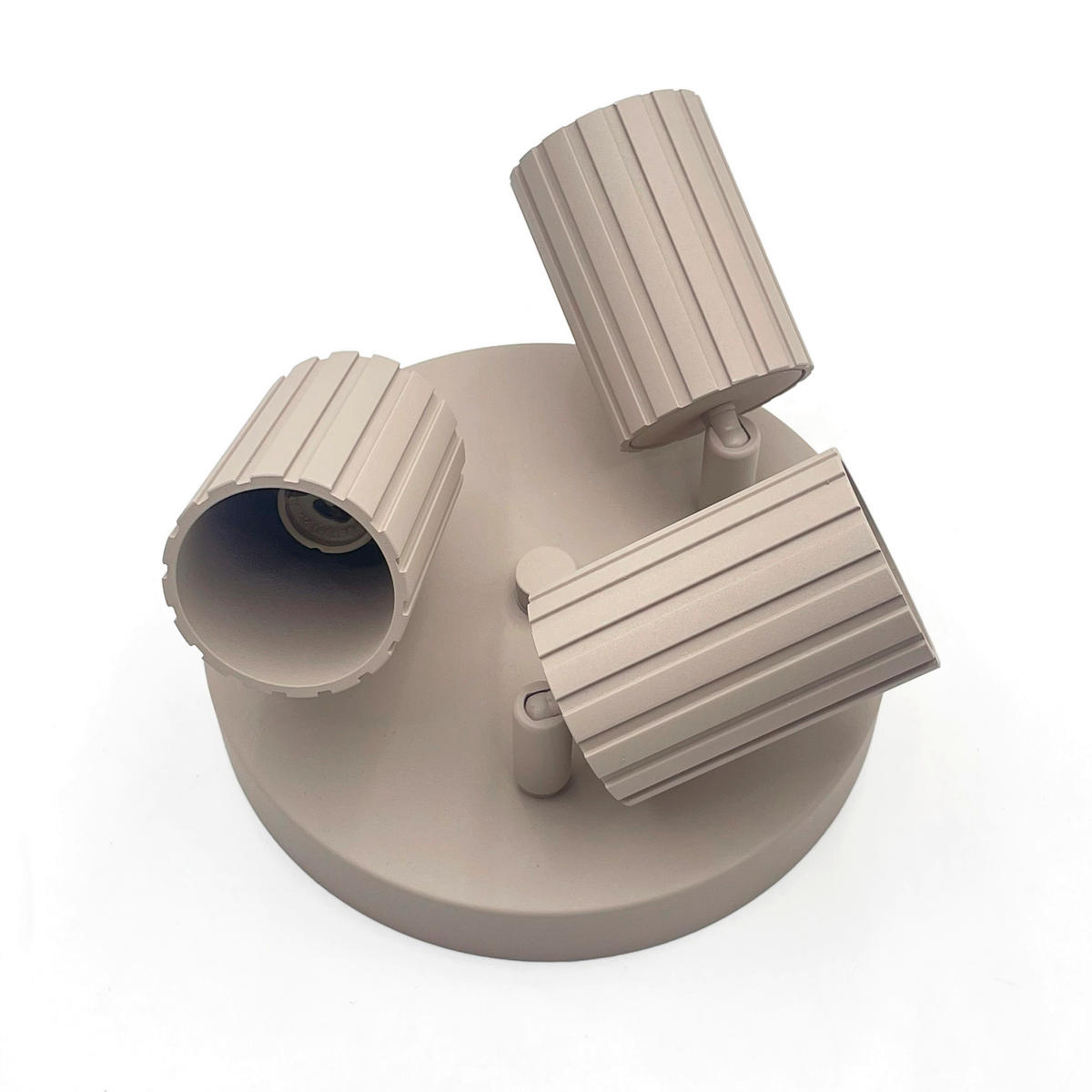 Lamkur Strahler beige Stahl B/H/L: ca. 18x19,5x18 cm 3 Brennstellen Prisma - beige (18,00/18,00/19,50cm) - Lamkur