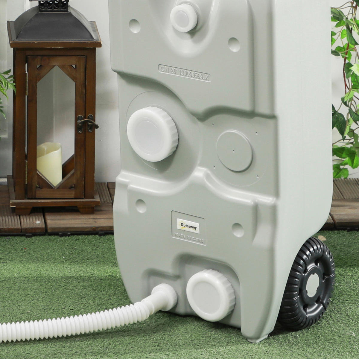 Outsunny Abwasser Rolltank B/H/L: ca. 23x80x37 cm Abwasser Rolltank 40l - grau (37,00/23,00/80,00cm) - Outsunny