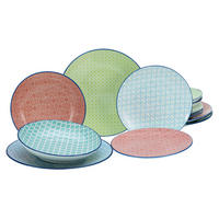 CreaTable Tafelservice Mediterran multicolor Steinzeug 12 tlg. Mediterran - multicolor - CreaTable