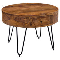 Couchtisch natur schwarz pulverbeschichtet B/H/T: ca. 60x44,5x60 cm Couchtisch - natur/schwarz (60,00/44,50/60,00cm) - Wohnling