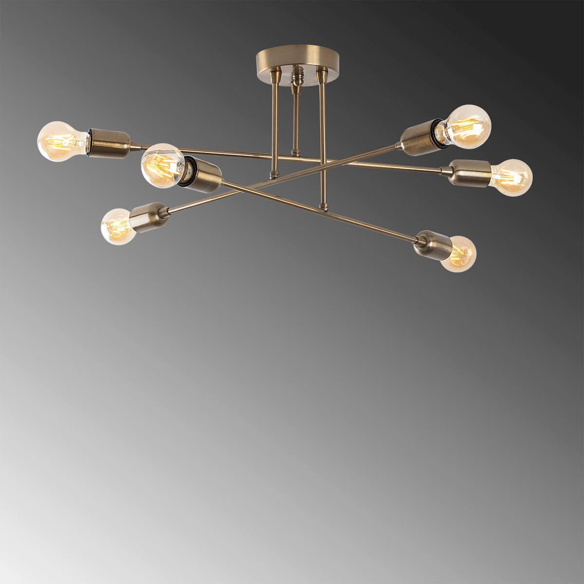 Opviq Deckenleuchte Fleur-1504 B/H/T/L/D: ca. 66x27x66x66x66 cm E27 6 Brennstellen Fleur - (66,00/66,00/27,00cm) - Opviq