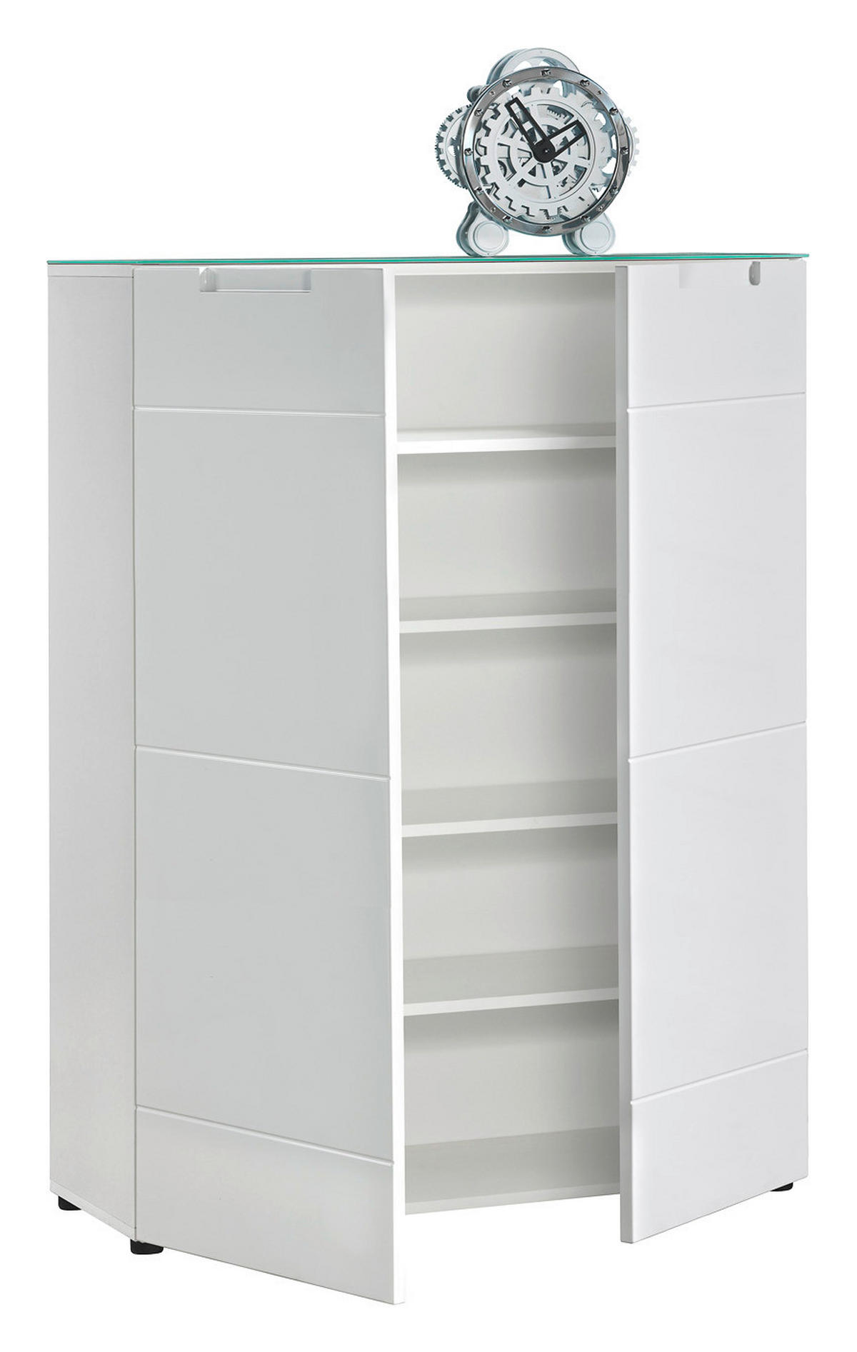 Kommode Mailand 11 weiß weiß Hochglanz B/H/T: ca. 90x120x34 cm Mailand 11 - weiß (90,00/120,00/34,00cm)