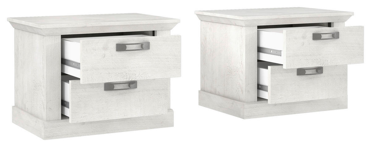 Nachtkonsole  weiß Pinie Nachbildung B/H/T: ca. 65,5x47,8x44,9 cm Kashmir_Nachtkonsole - weiß (65,50/47,80/44,90cm)