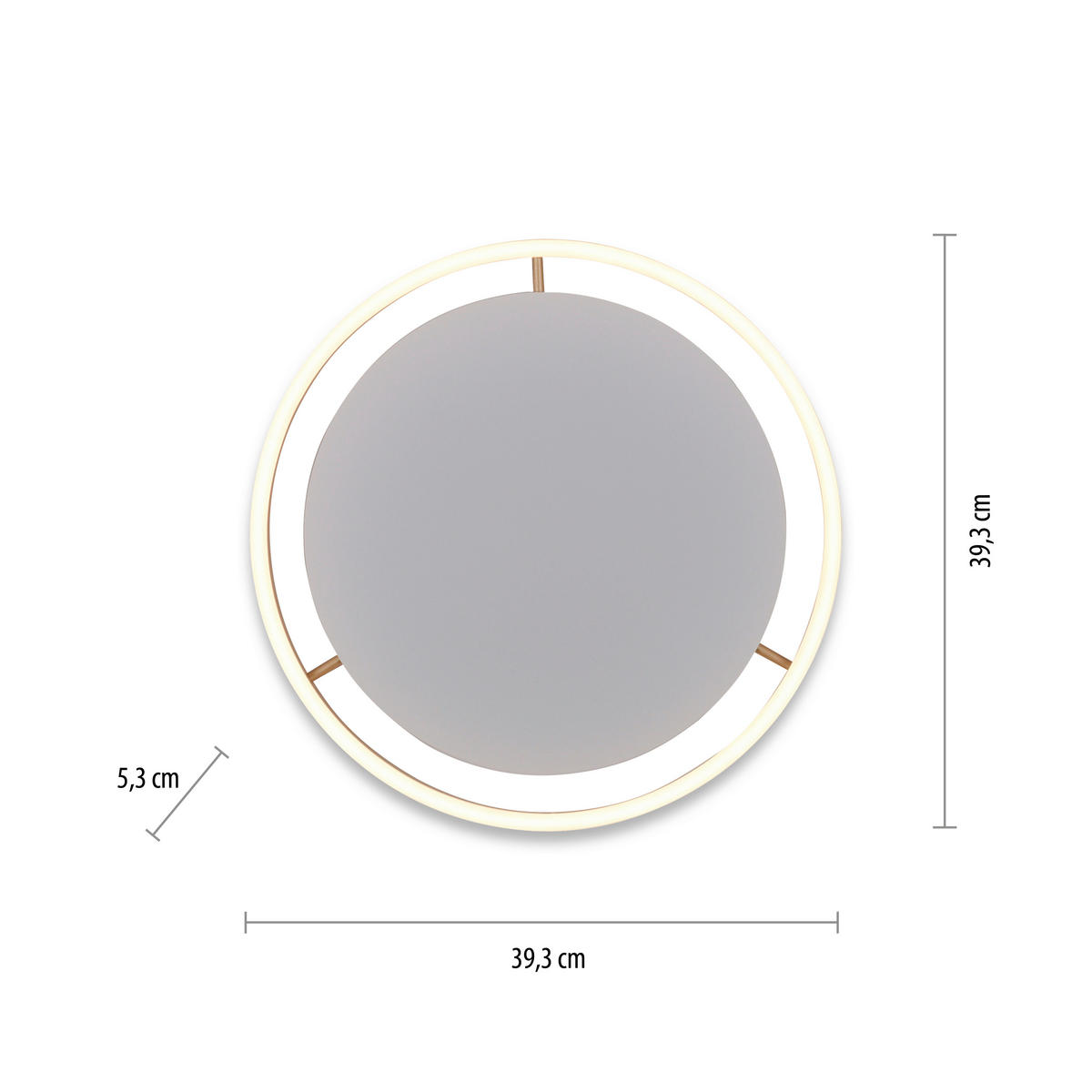 Just Light LED-Deckenleuchte RITUS 15391-60 messing weiß Metall H/D: ca. 5,3x39,3 cm 1 Brennstellen RITUS - messing/weiß (39,30/5,30cm) - Just Light