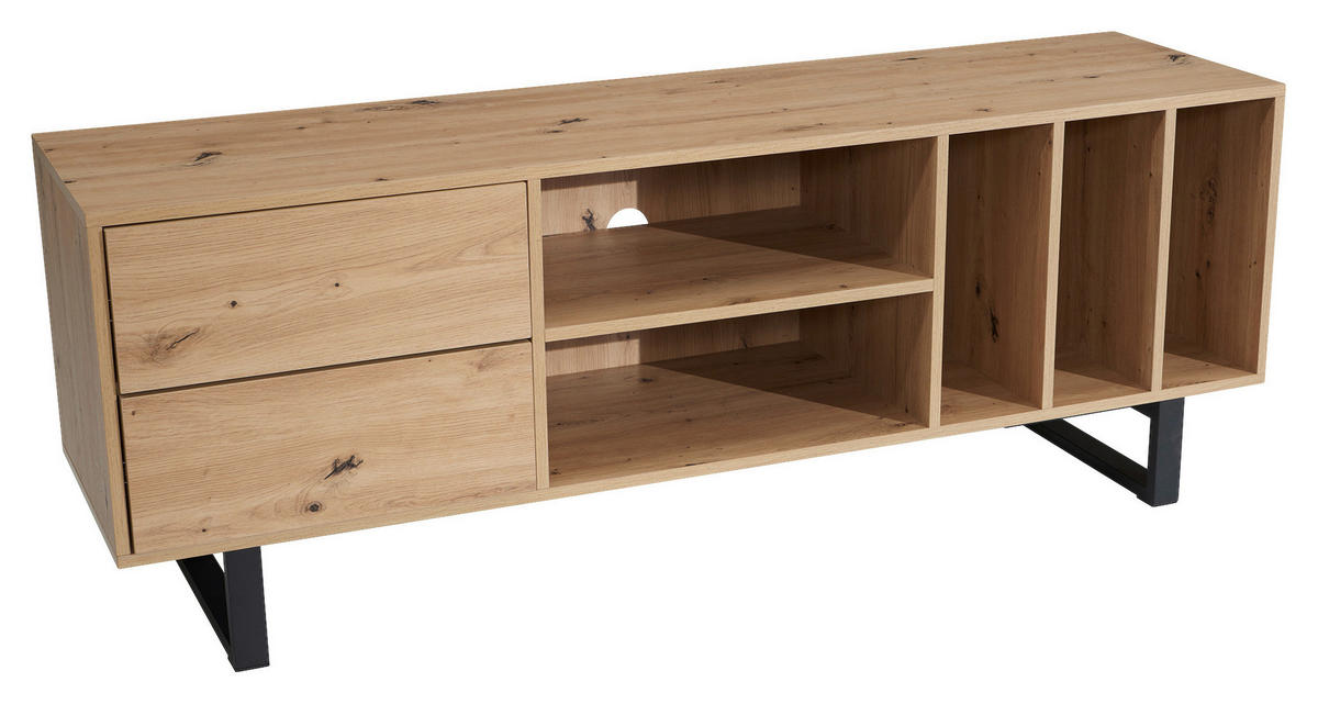 Lowboard Eiche Optik B/H/T: ca. 150x55x40 cm TV & Lowboard - Eiche (150,00/55,00/40,00cm) - Wohnling